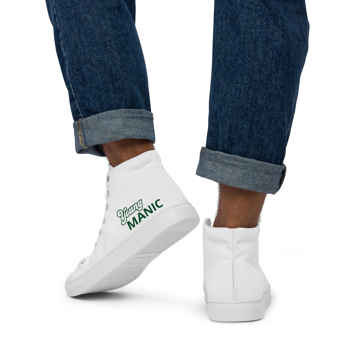 Men’s White & Green High Tops