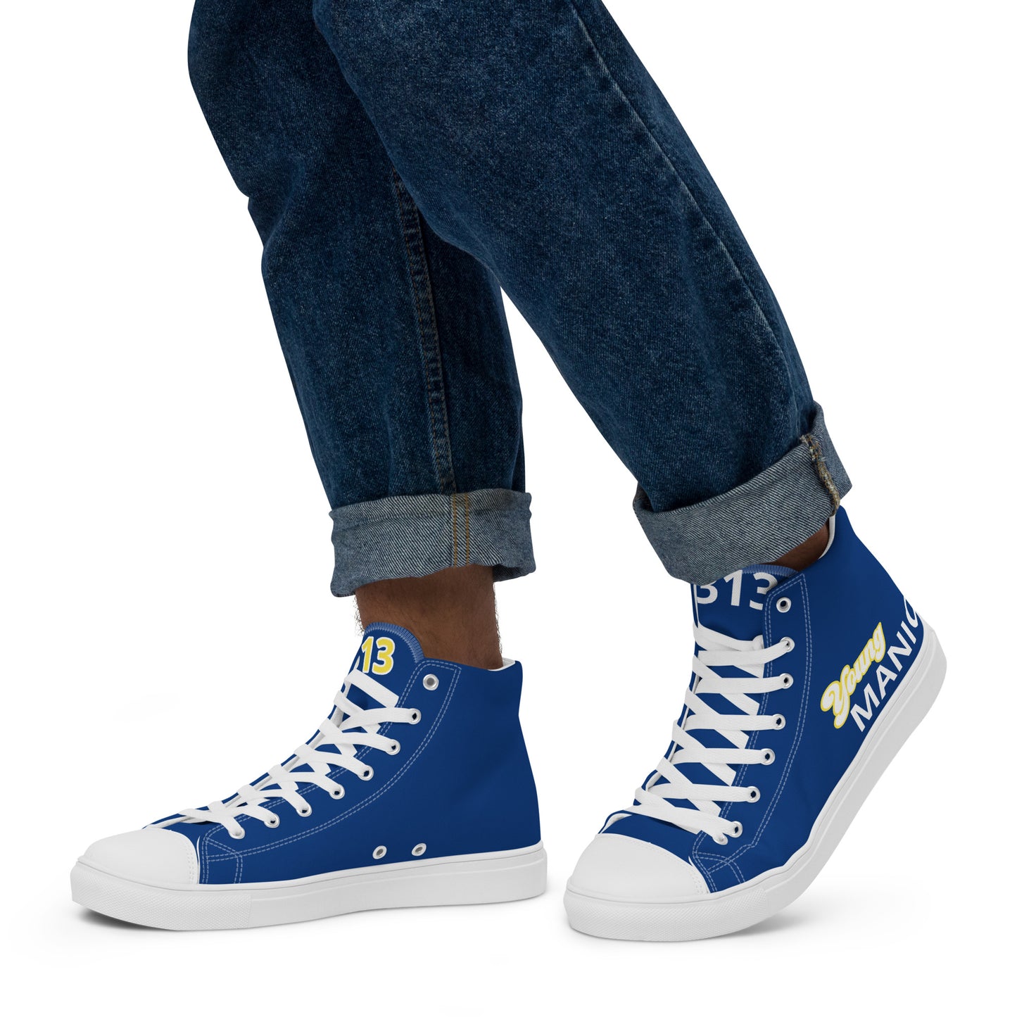 Men’s Blue & Yellow High Tops