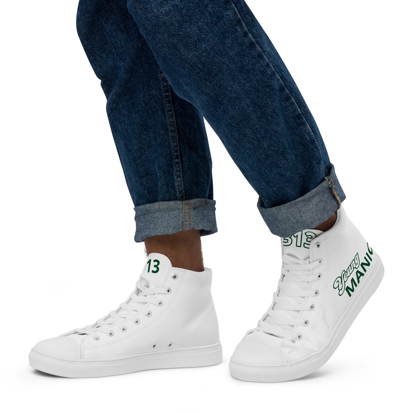 Men’s White & Green High Tops