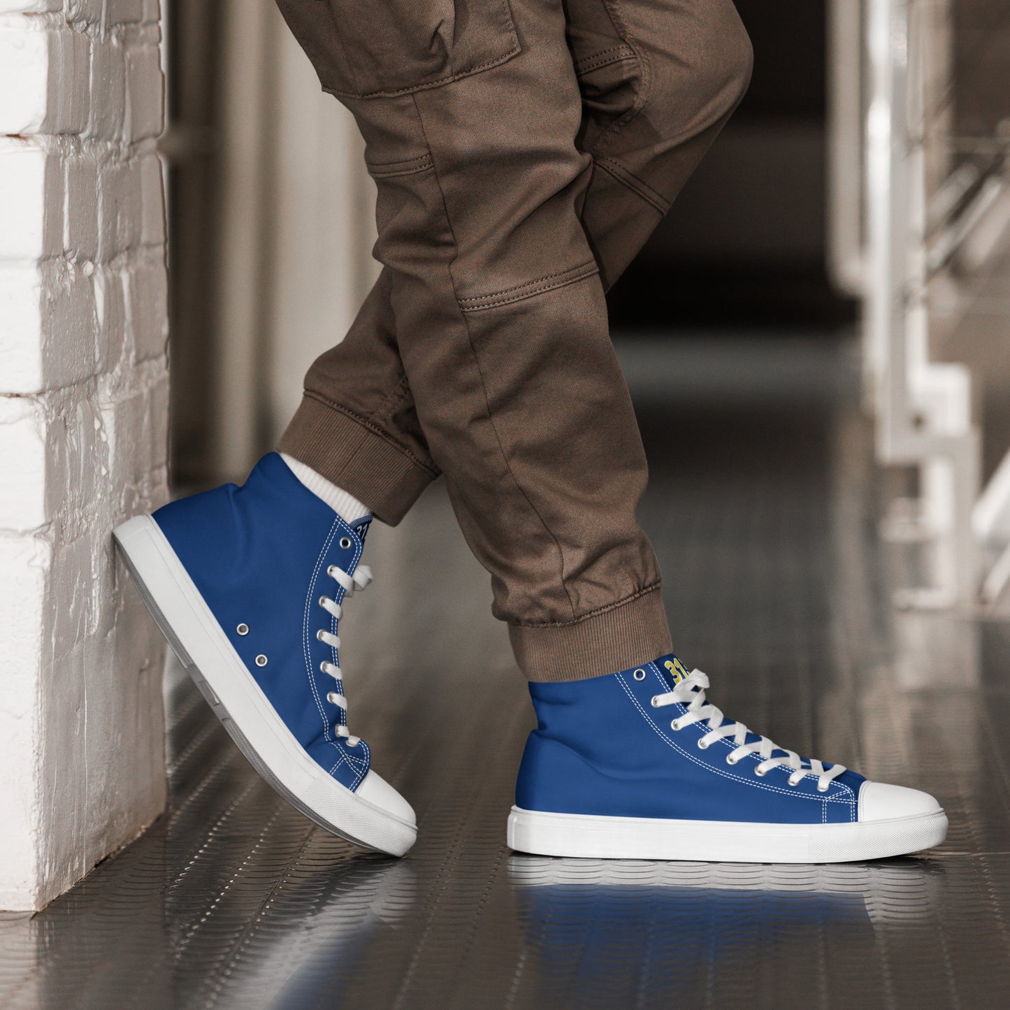 Men’s Blue & Yellow High Tops