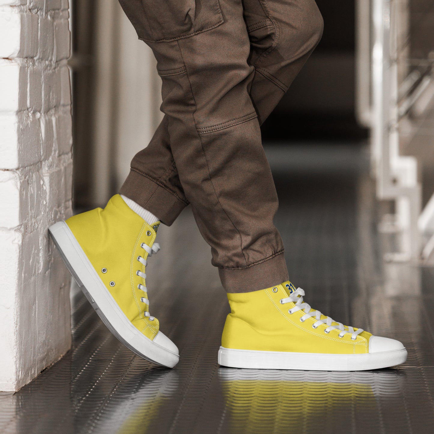 Men’s Yellow & Blue High Tops