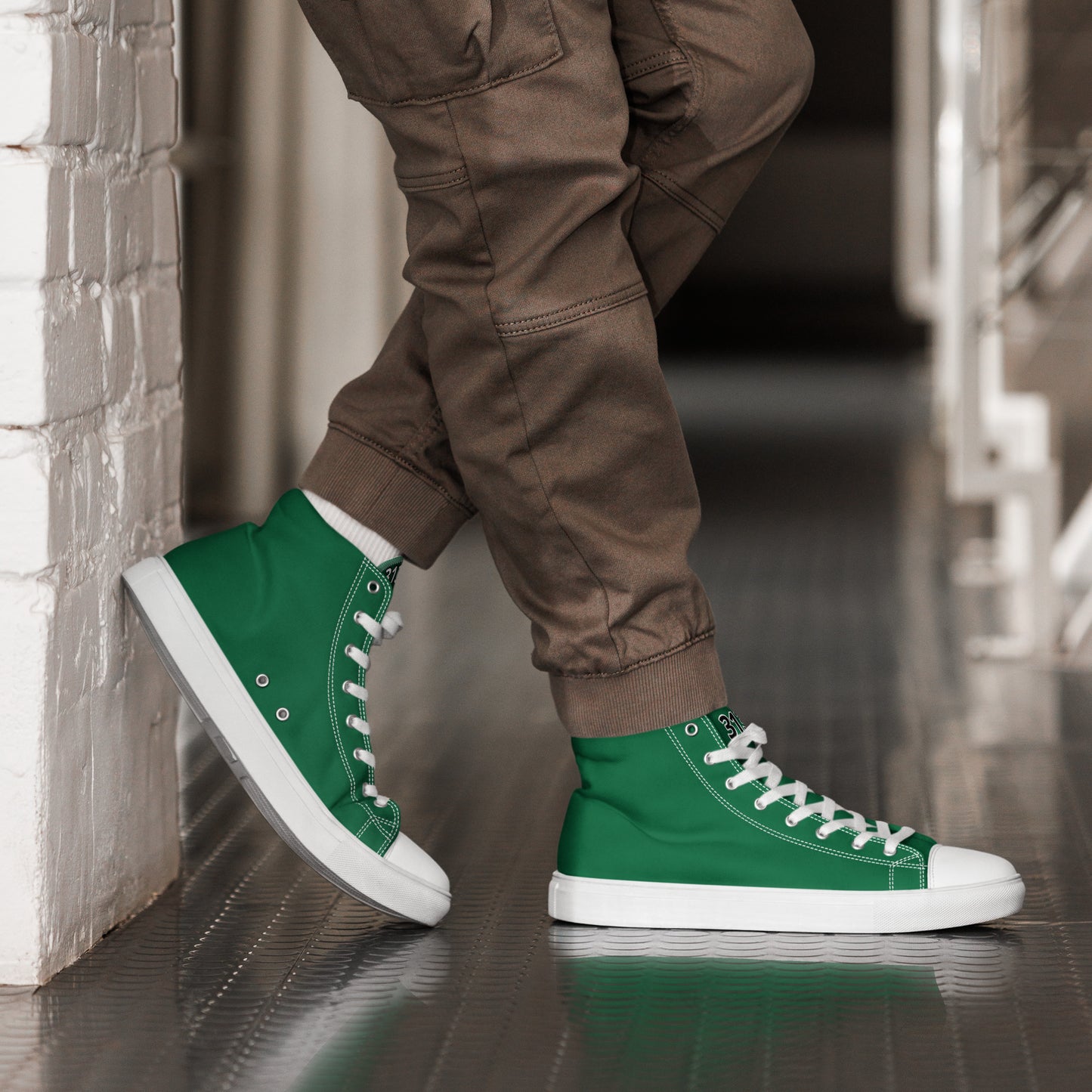 Men’s Green & White High Tops