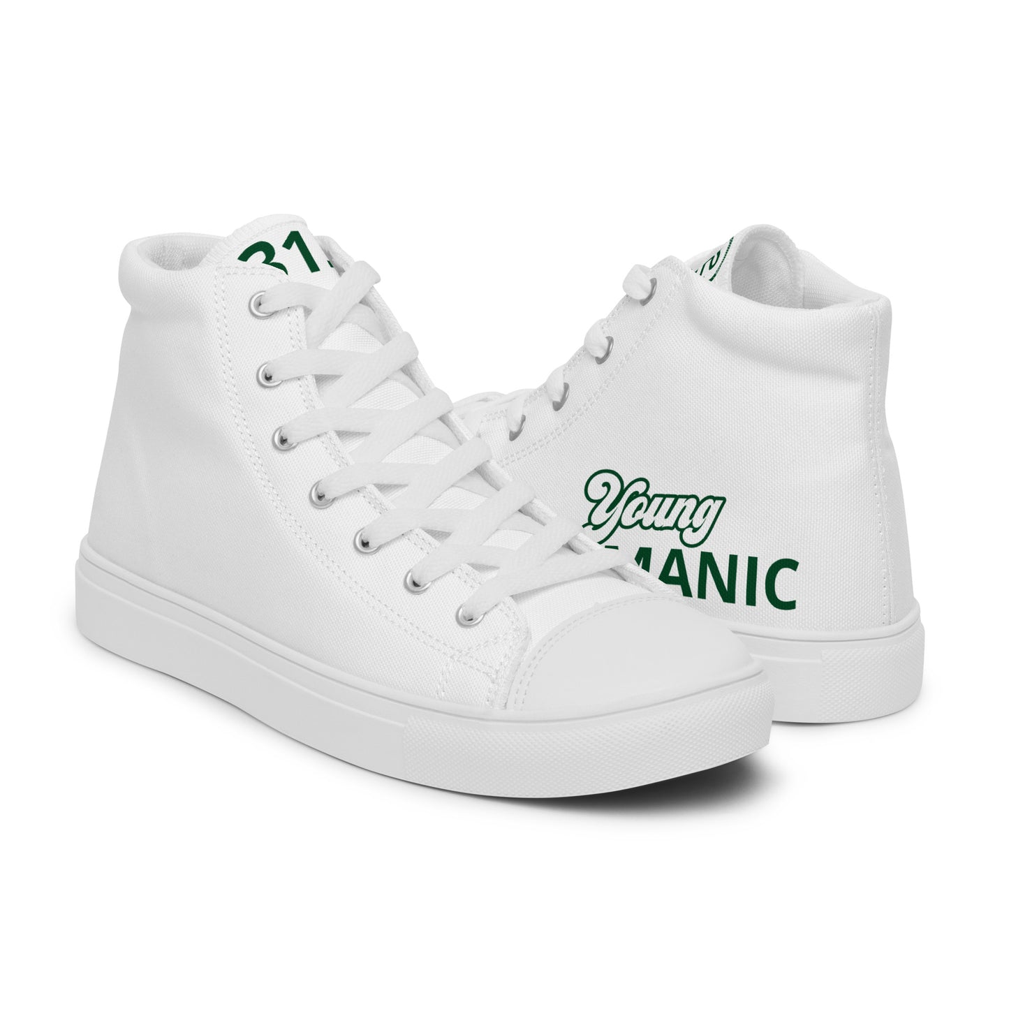 Men’s White & Green High Tops